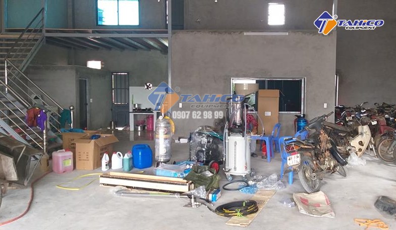 Bàn giao bộ thiết bị rửa xe chuyên nghiệp cho anh Bộ - Bắc Giang