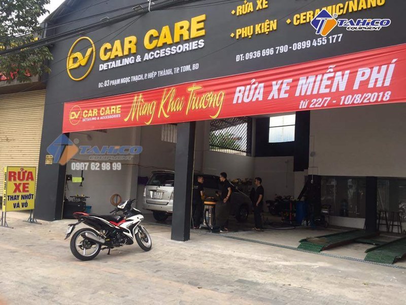 Lắp đặt cửa hàng rửa và chăm sóc ô tô Car Care ở Bình Dương