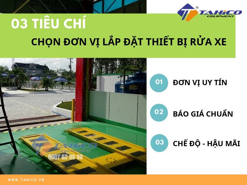 Tiêu chí chọn đơn vị lắp đặt thiết bị rửa xe