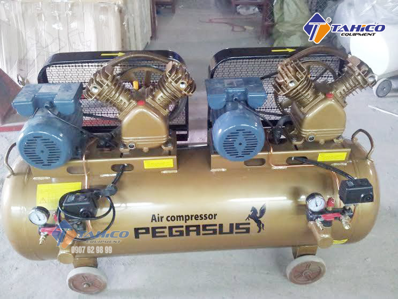 Máy nén khí dây đai Pegasus 2 cấp 2 đầu nén 2 moto TM-V-0.25/12.5 x2-230L sở hữu công suất mạnh và dung tích bình chứa lớn nên được sử dụng rộng rãi trong các ngành nghề như: Công nghiệp, Garage, trạm rửa xe cao cấp…