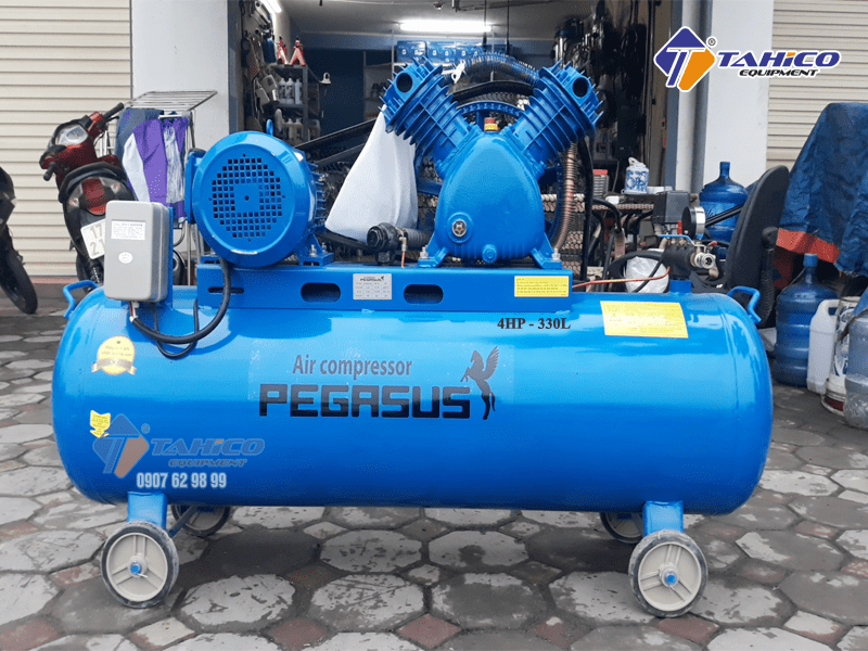 Máy nén khí dây đai Pegasus 4HP dùng điện 3 pha TM-W-0.36/8-330L cực kì tiết kiệm năng lượng, đóng vai trò quan trọng trong nhiều ngành công nghiệp
