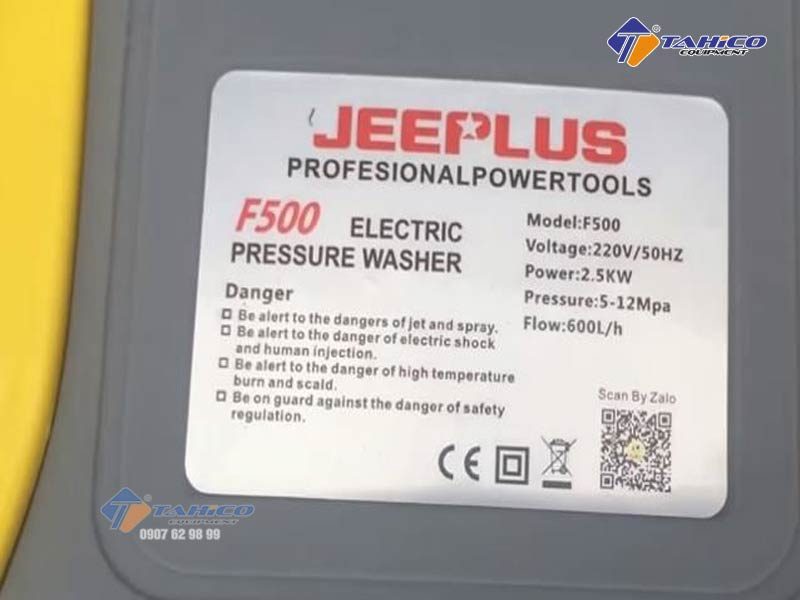 Máy rửa xe tự ngắt Jeeplus JPS-F500 là dòng máy rửa xe chuyên nghiệp dành cho tiệm rửa xe ô tô bán chuyên nghiệp, tiệm rửa xe máy.