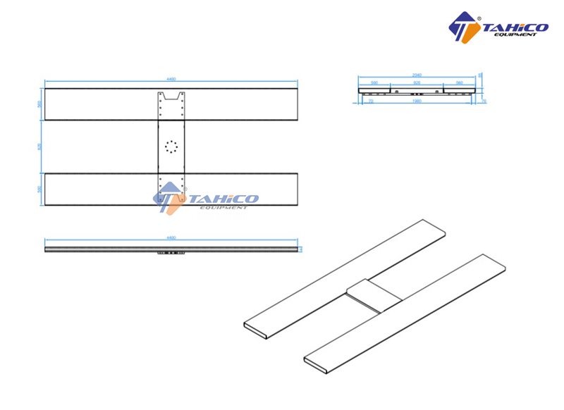 Kích thước bàn nâng cầu nâng 1 trụ chữ H âm nền