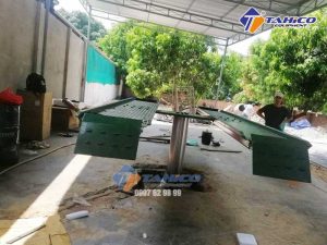 Thi công lắp đặt cầu nâng 1 trụ rửa xe tại Cam Lâm, Khánh Hòa - anh Hoàng