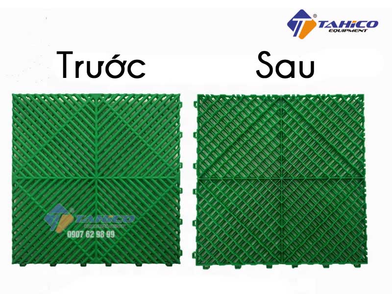 Mặt trước và sau của tấm lót sàn