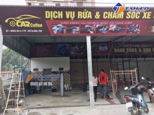 Thi công lắp đặt tiệm rửa xe của anh Ngân tại Nam Định
