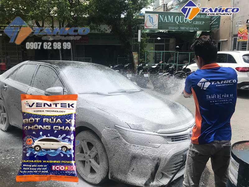 Bột rửa xe không chạm vệ sinh xe ô tô