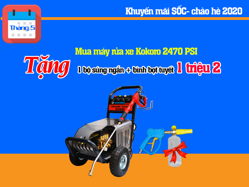 khuyen mai thang 5 mua may rua xe tang bo binh