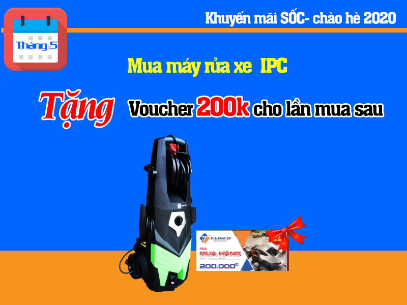 khuyen mai thang 5 mua may rua xe tang voucher