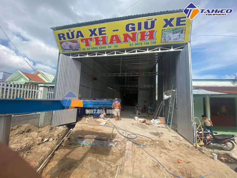 Hoàn thiện lắp đặt tiệm Rửa xe - Giữ xe Thanh ở KP Hồng Hạnh - Giồng Riềng - Kiên Giang