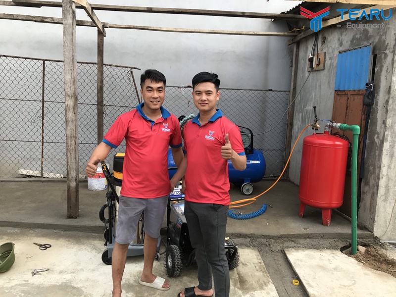 Lắp đặt tiệm rửa xe cho anh Đạt ở Kỳ Anh - Hà Tĩnh