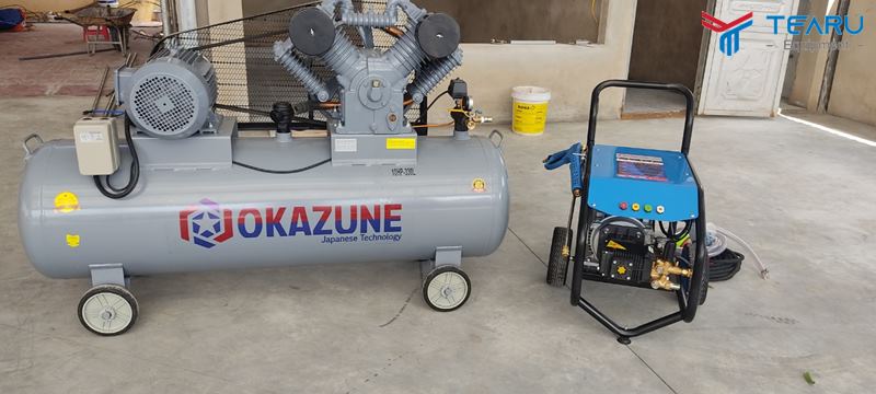 Máy nén khí và máy rửa xe cao áp Okazune