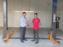 Lắp đặt cầu nâng ô tô 2 trụ cho anh Sỹ ở Quế Võ - Bắc Ninh