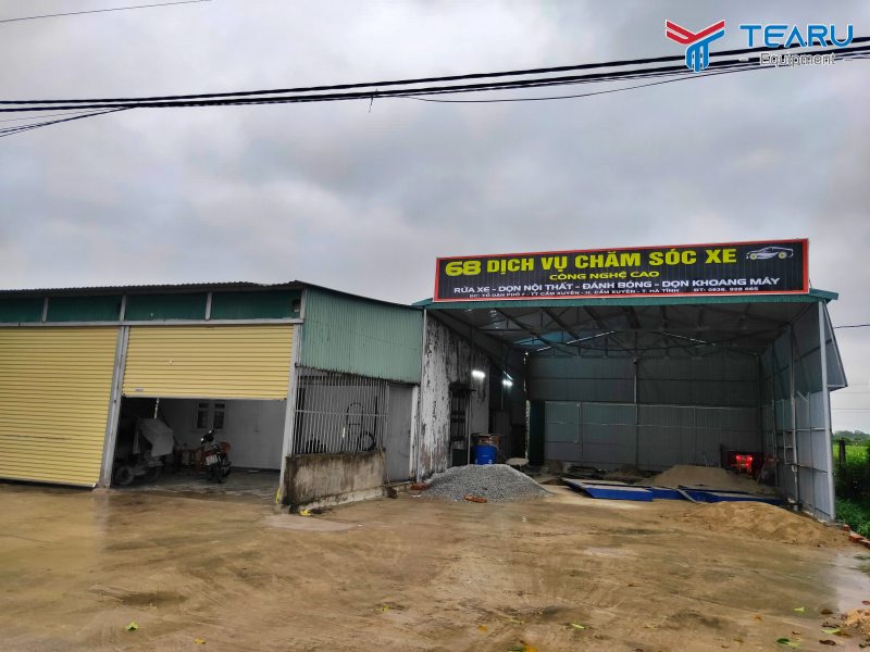 Lắp đặt tiệm rửa xe cho anh Trung ở Cẩm Xuyên - Hà Tĩnh