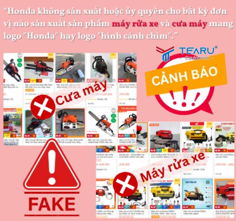 Máy rửa xe giả thương Hiệu Honda được kinh doanh trên các diễn đàn mạng xã hội