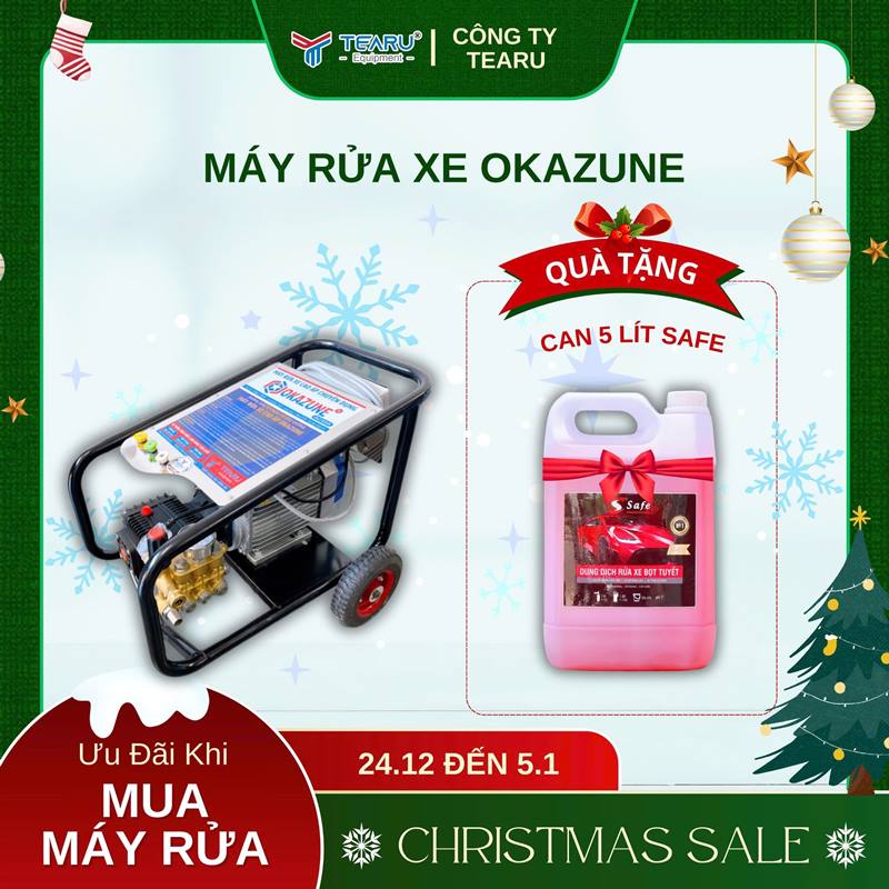 Mua máy rửa xe cao áp Okazune Tặng 5 lít bọt tuyết Safe