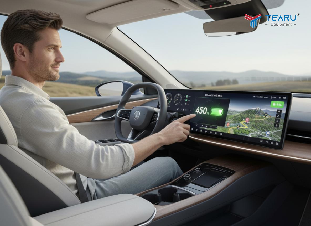 Sử dụng ứng dụng hỗ trợ lên lộ trình trạm sạc khi Xe Ô Tô Điện Đi Xa