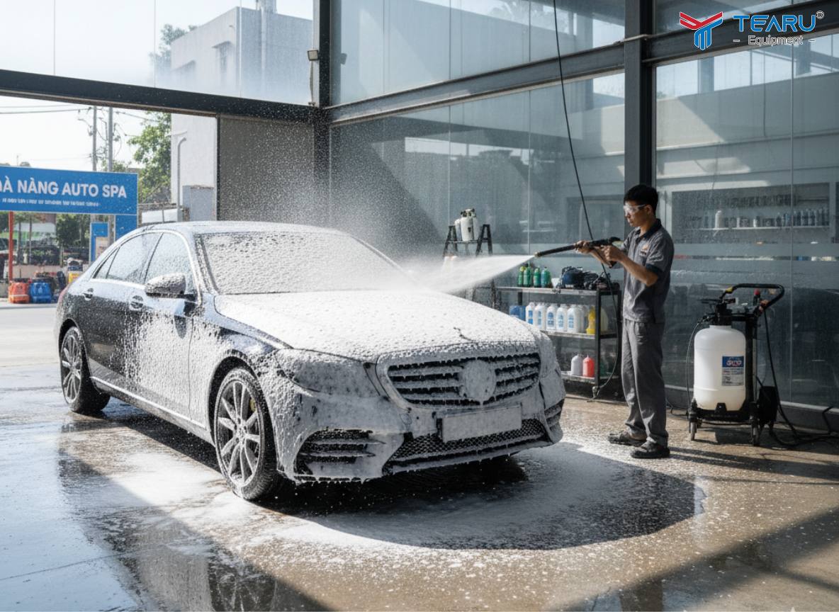 Dung Dịch Rửa Xe Không Chạm Giá Rẻ Tại Đà Nẵng – Lựa Chọn Tiết Kiệm Cho Chủ Gara Mới 2 Rửa xe không cạm Tiết kiệm thời gian và nhân công