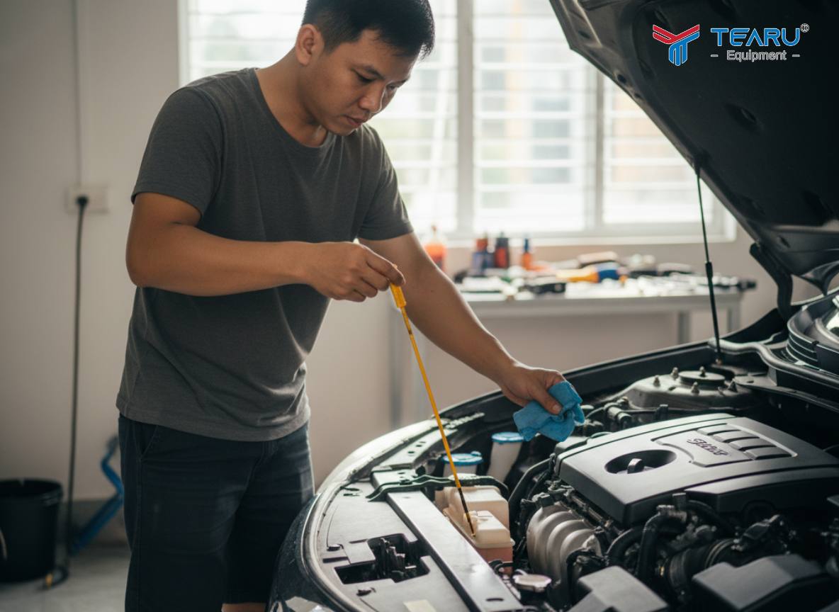 10 Mẹo Chăm Sóc Xe Ô Tô Tại Nhà Giúp Xe Luôn Như Mới 3 Kiểm tra dầu nhớt, nước làm mát và dầu phanh