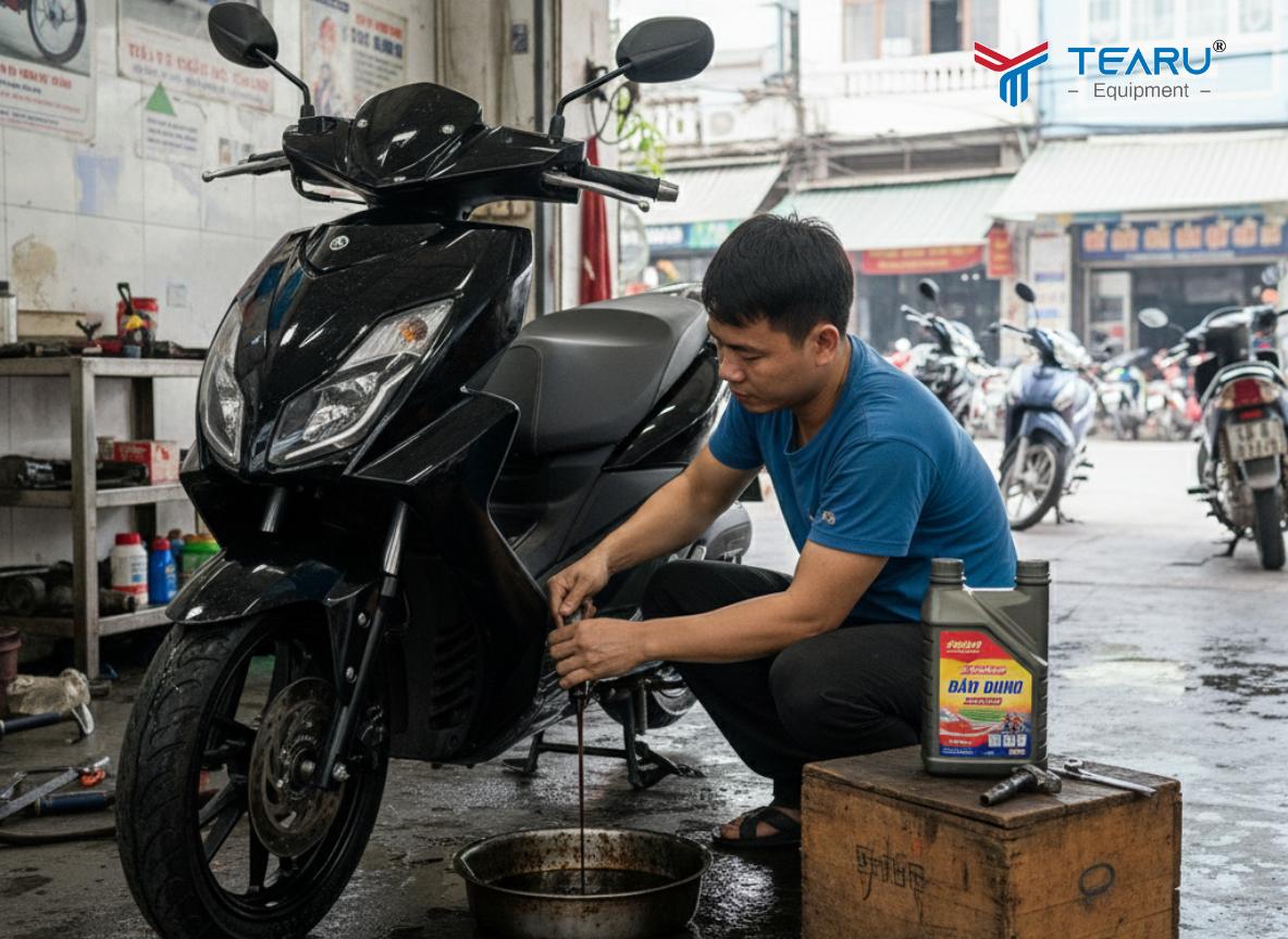 Kiếm thêm doanh thu với dịch vụ thay nhớt xe máy