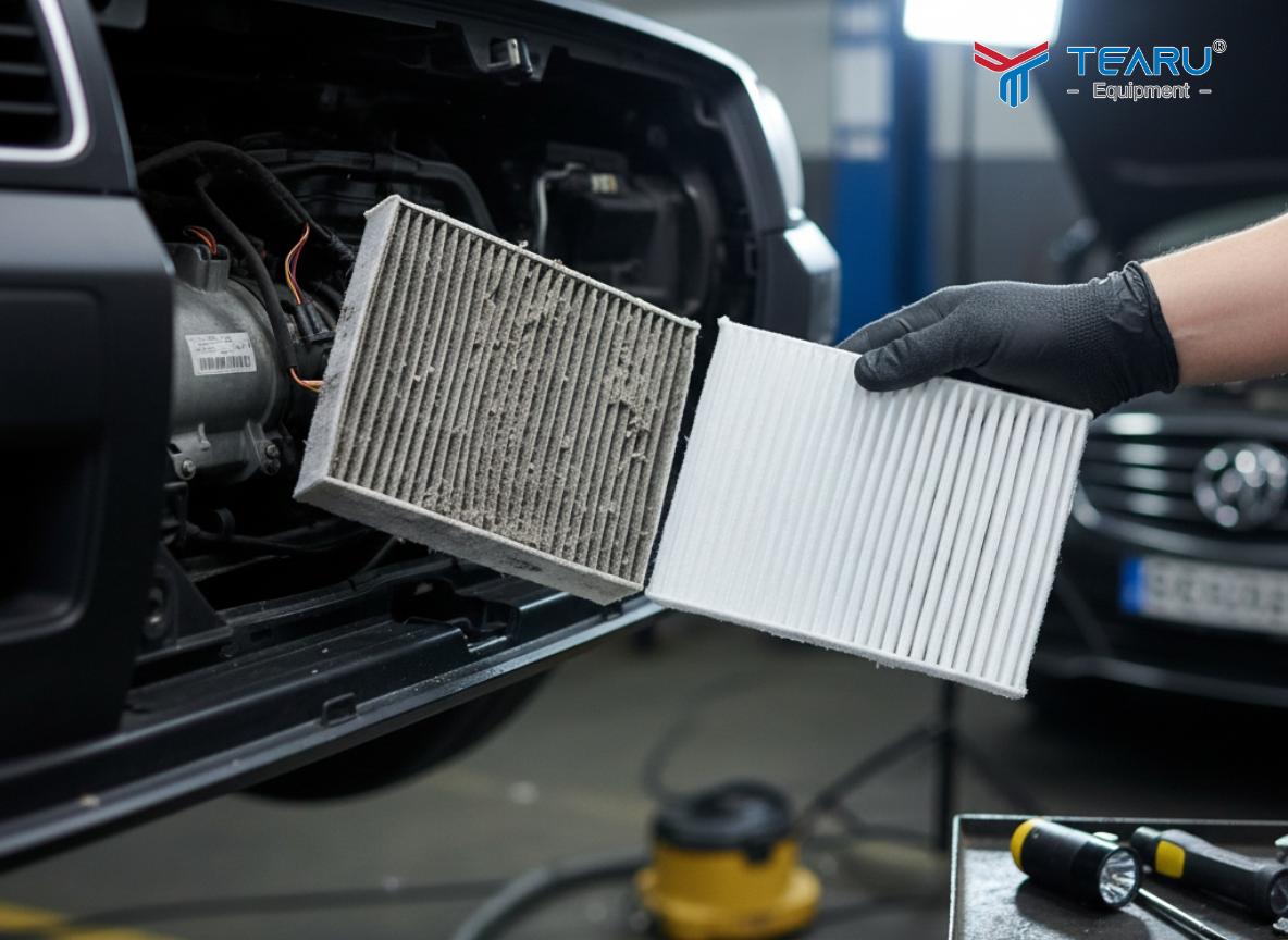 Thay lọc gió điều hoà để giảm mùi cho cabin