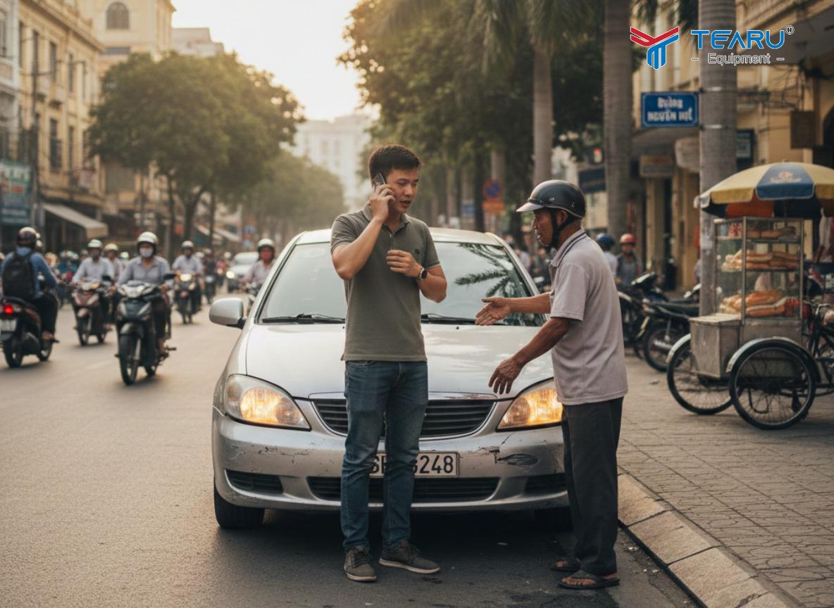 Khi xảu ra va chạm tài xế không được rời khỏi hiện trường 