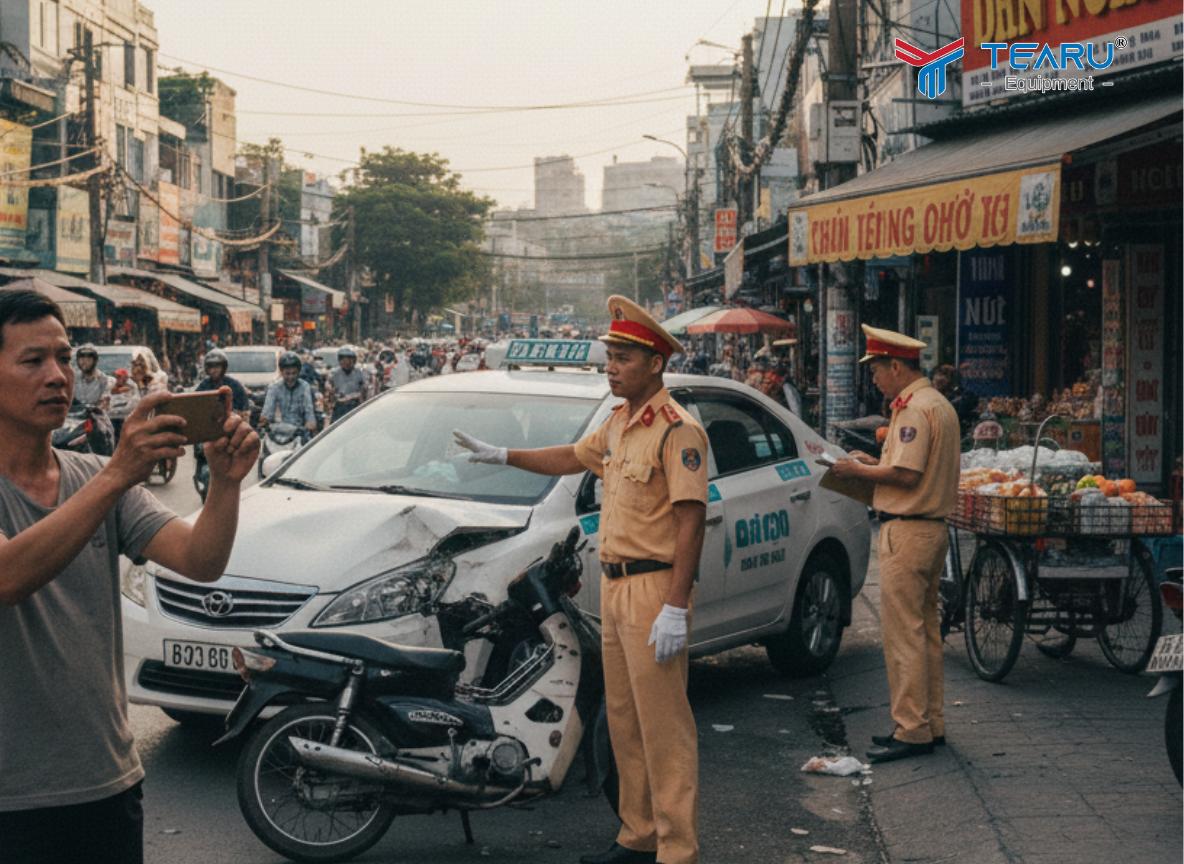 TRong trường hợp xảy ra tranh chấp không đạt được thoả thuận thì nên gọi cảnh sát gió thông để xử lý