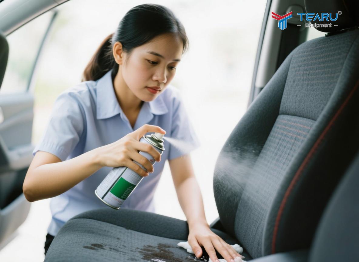 Mẹo Tẩy Sạch Vết Bẩn Cứng Đầu Trên Nỉ Ghế Xe Ô Tô Trong 5 Phút 4 Lưu ý không sử dụng chất tẩy rửa mạnh gây bạc màu và xuống cấp nỉ