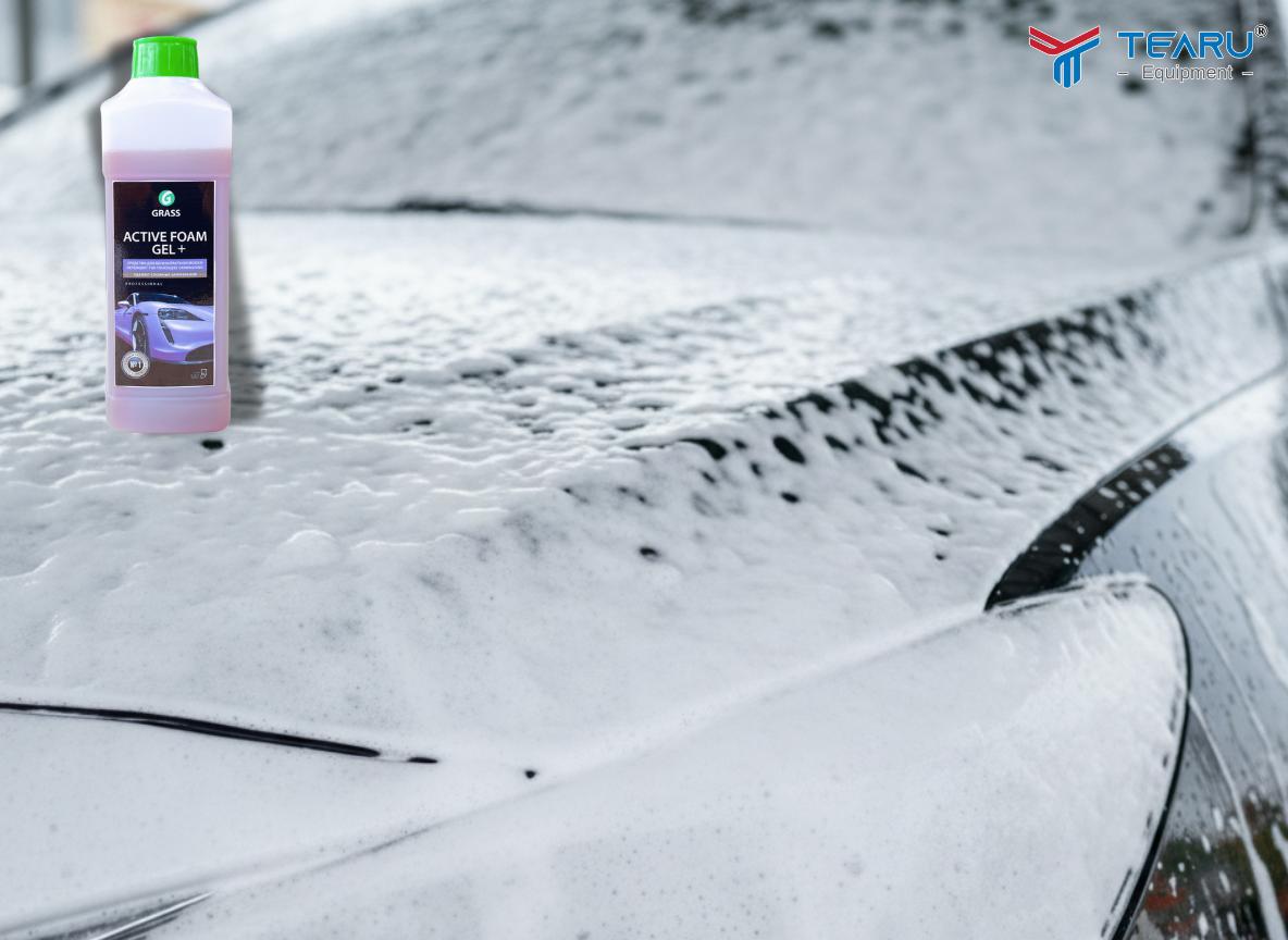 Dung dịch rửa xe không chạm Grass Active Foam Gel+ bọt mịn bọc tách vết bẩn dễ dàng và giữ an toàn cho lớp sơn