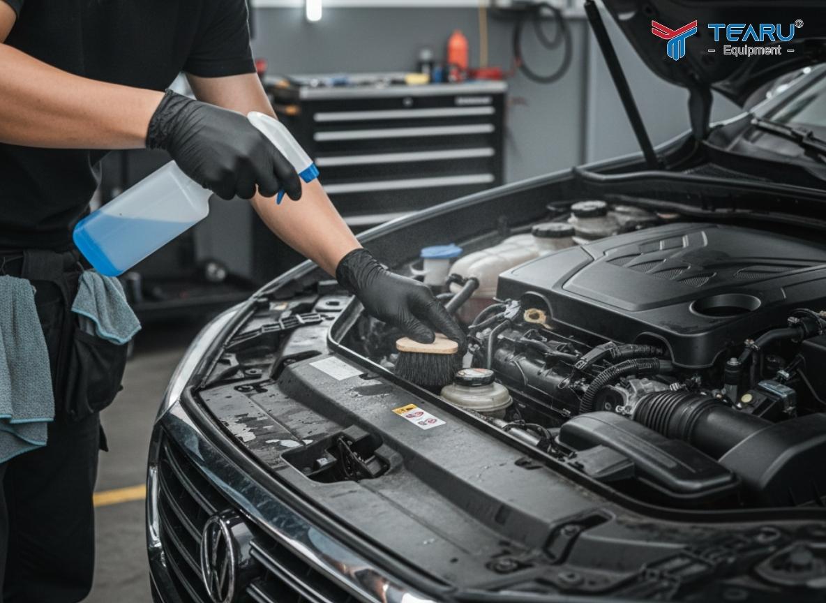 Khi vệ sinh khoang động cơ không xịt nước cao áp trực tiếp làm hỏng hệ thống điện