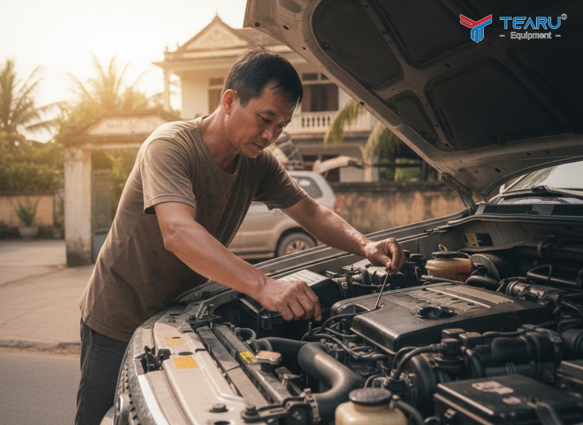 Kiểm tra tất cả chất lỏng trong khoang máy sau chuyến đi xa 