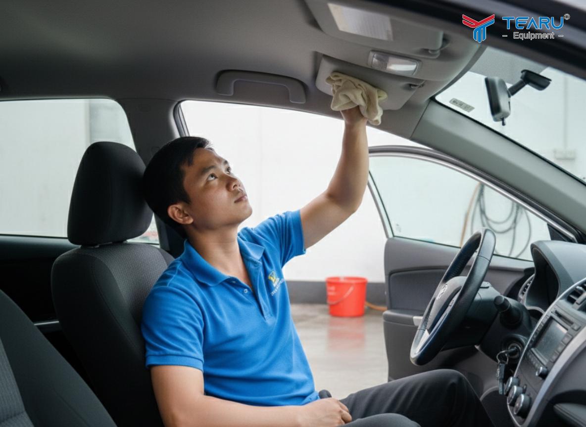 Làm sạch và khử mùi nội thất xe sau chuyến đi xa