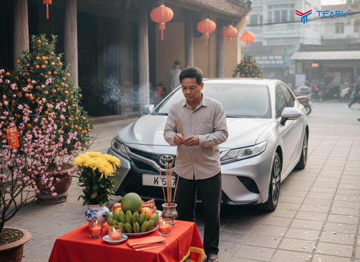 Cúng xe ô tô cuối năm cầu bình an khi di chuyển
