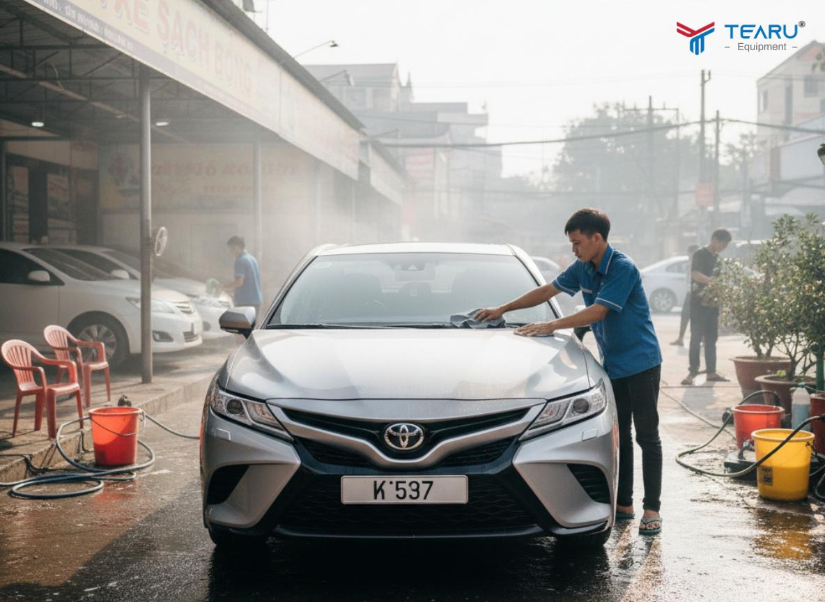 Nên rửa xe sạch sẽ trước khi cúng