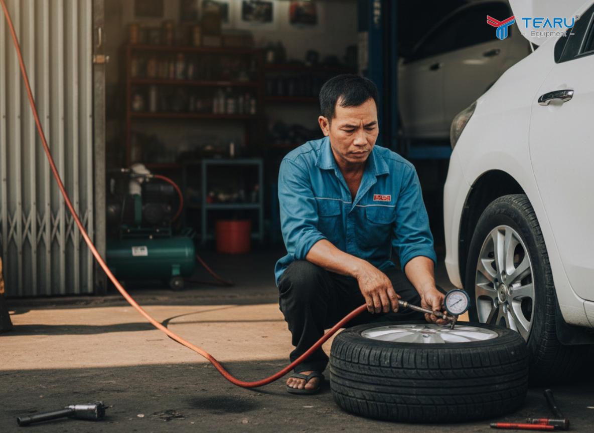 Luôn kiểm tra áp suất lốp xe sau khi đảo