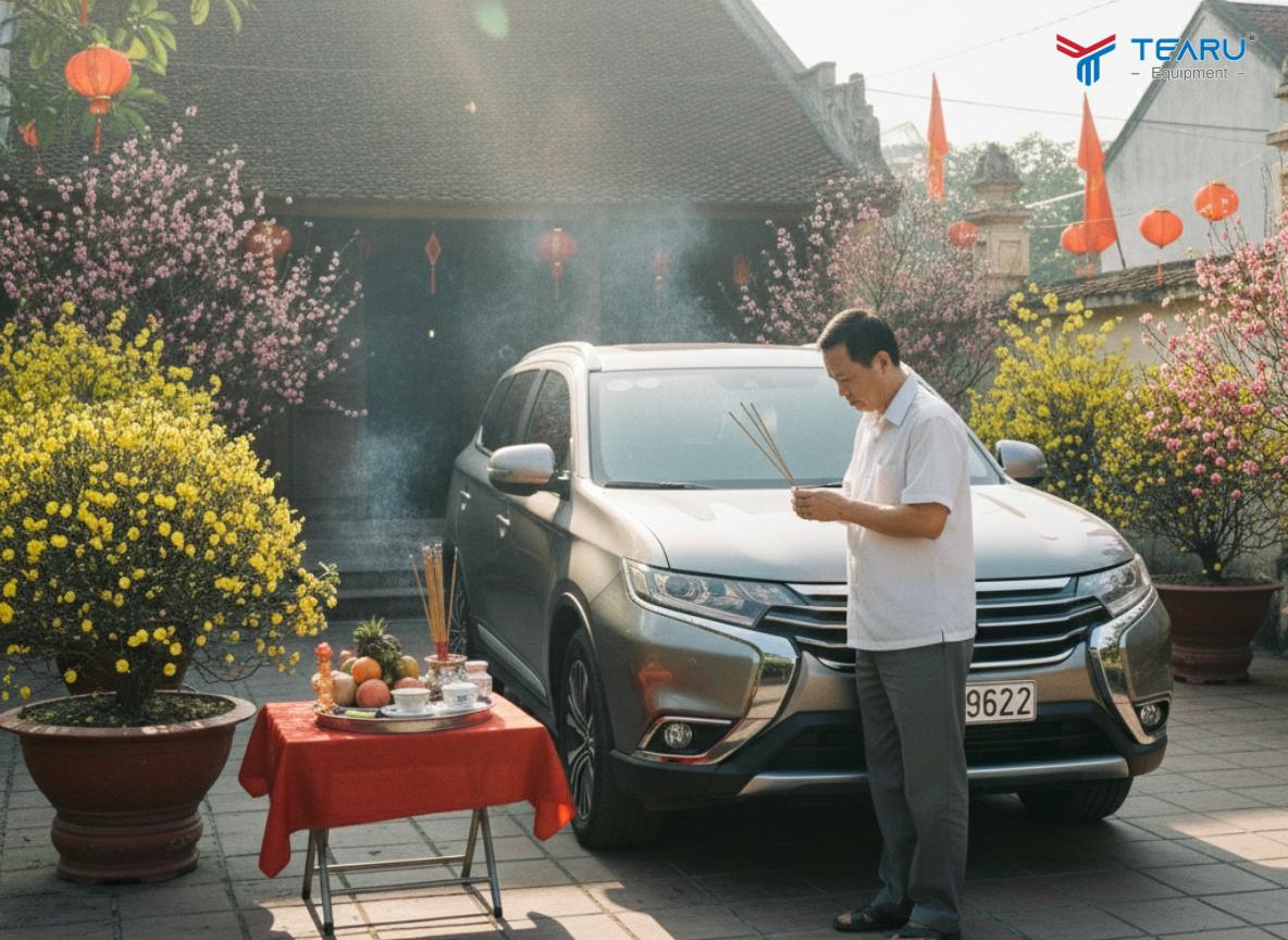 Cúng xe trước khi khởi hành đầu năm giúp Cầu bình an khi di chuyển