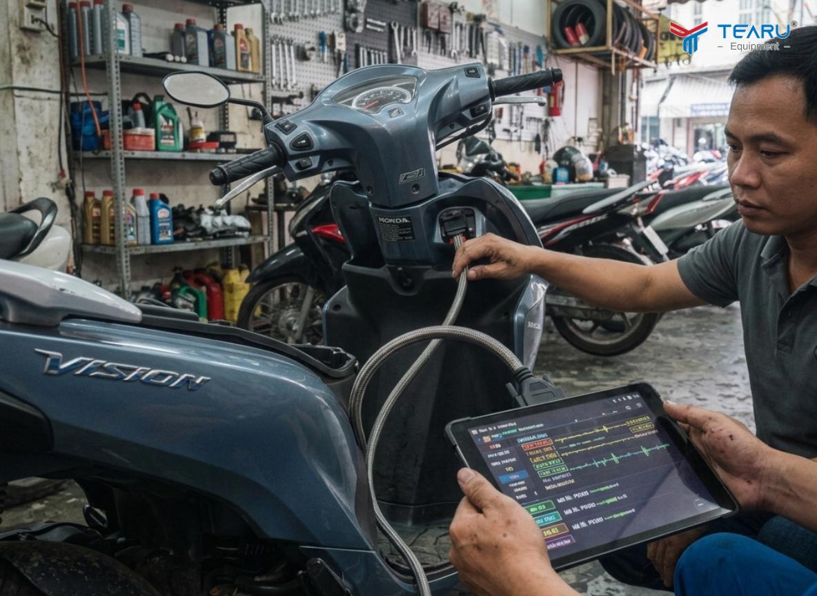 Sử dụng phần mềm đọc lỗi xe máy giúp rút ngắn thời gian kiểm tra chẩn đoán