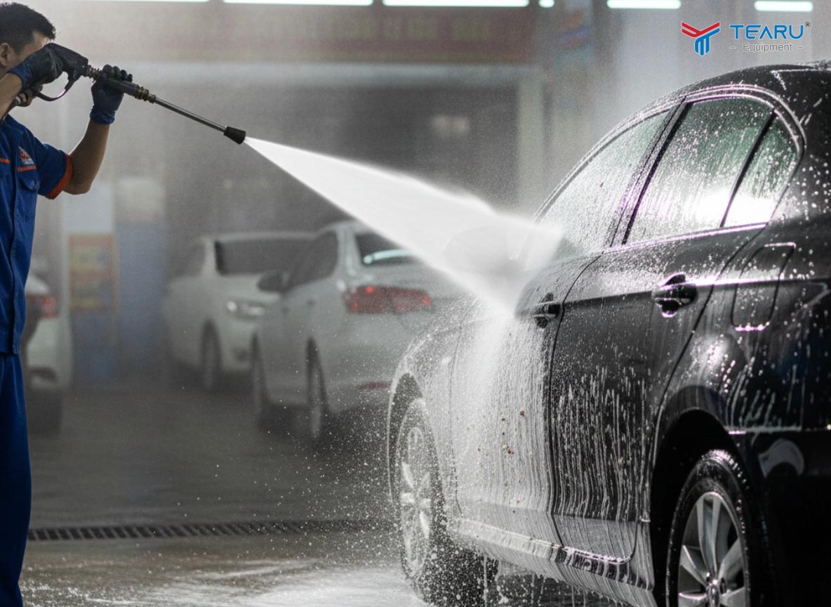 Không nên xịt nước quá gần xe và xịt vào bên trong xe 