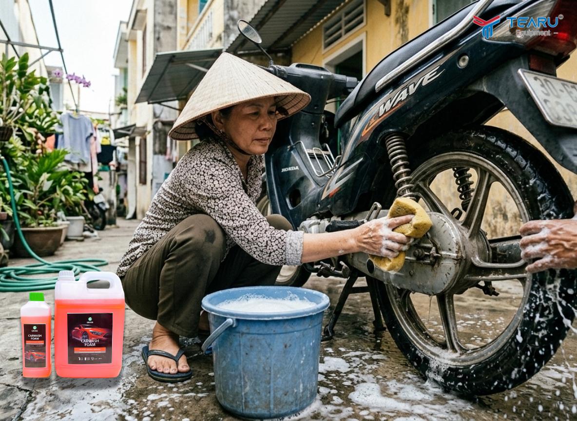 Cách Rửa Xe Máy Không Bị Bám Lại Vết Bẩn Sau Khi Khô