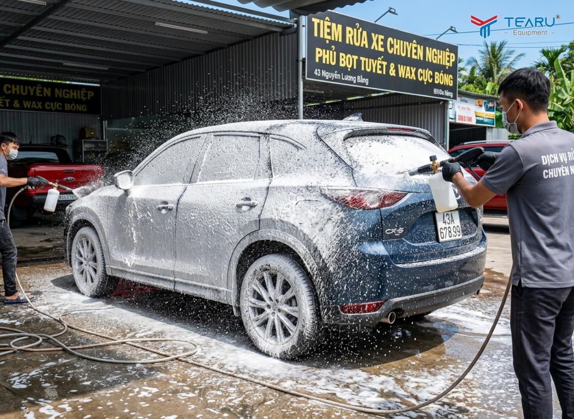 Nhân viên chia công việc rõ ràng, rửa xe nhanh nhưng phải sạch sẽ