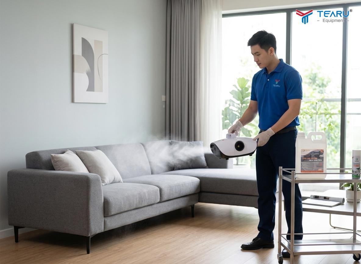 Dịch vụ vệ sinh nhà cửa có thể sử dụng máy xông khử mùi để nâng cấp dịch vụ thêm thu nhập