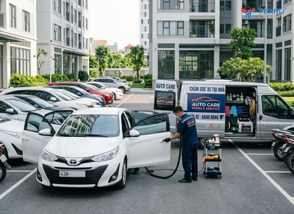 Dịch Vụ Chăm Sóc Xe Lưu Động Có Phải Tương Lai? 2 Dịch vụ rửa xe lưu động phù hợp cho chủ xe không có thời gian mang xe đi rửa