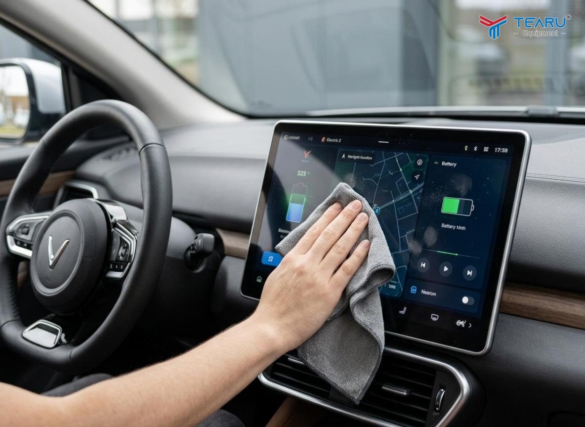 Tuyệt đối không được làm ướt màn hình và trung tâm điều khiển trong nội thất xe