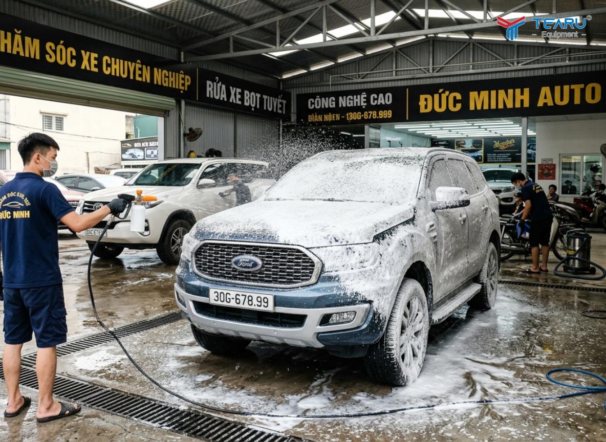 Khởi Nghiệp Thành Công Với 5 Mô Hình Rửa Xe Lợi Nhuận Cao Nhất 2 Mô hình rửa xe không chạm tối ưu lợi nhuận và nhân công