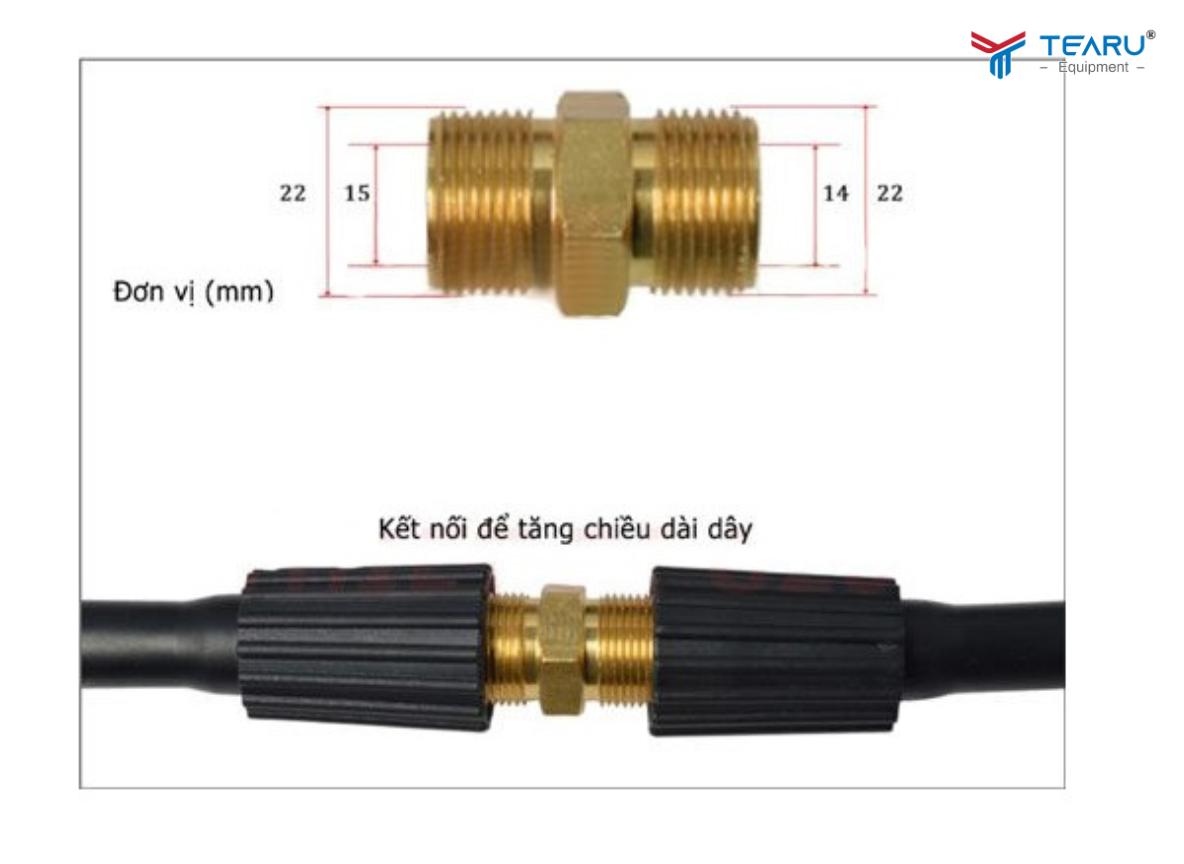 Đầu nối ống thủy lực còn có thể nối tăng độ dài của dây 