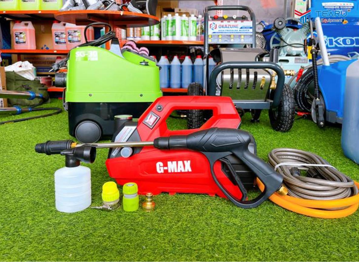 Mua máy rửa xe tại nhà với đầy đủ các phụ kiện đi kèm tại công ty Tearu
