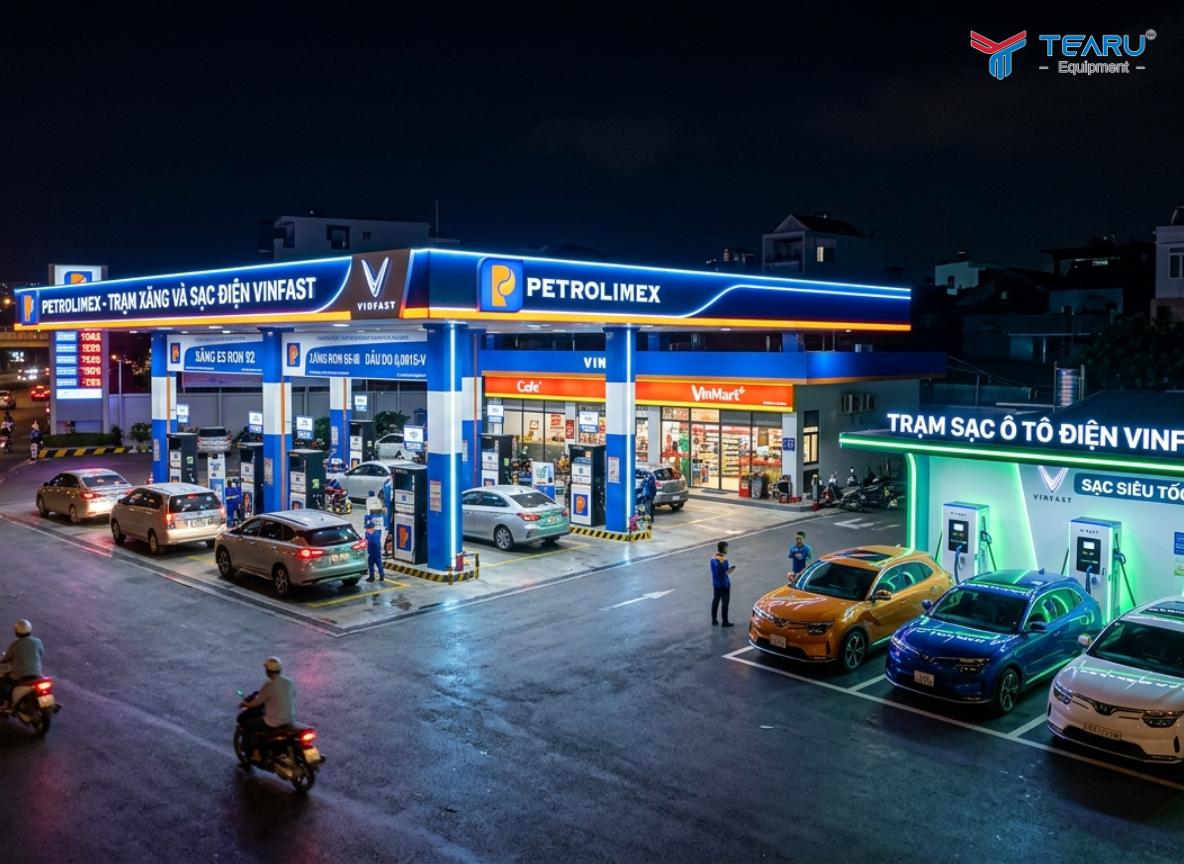Việc kết hợp trạm sạc và cây xăng giúp khách hàng dễ dàng tìm trạm sạc trên hành trình di chuyển