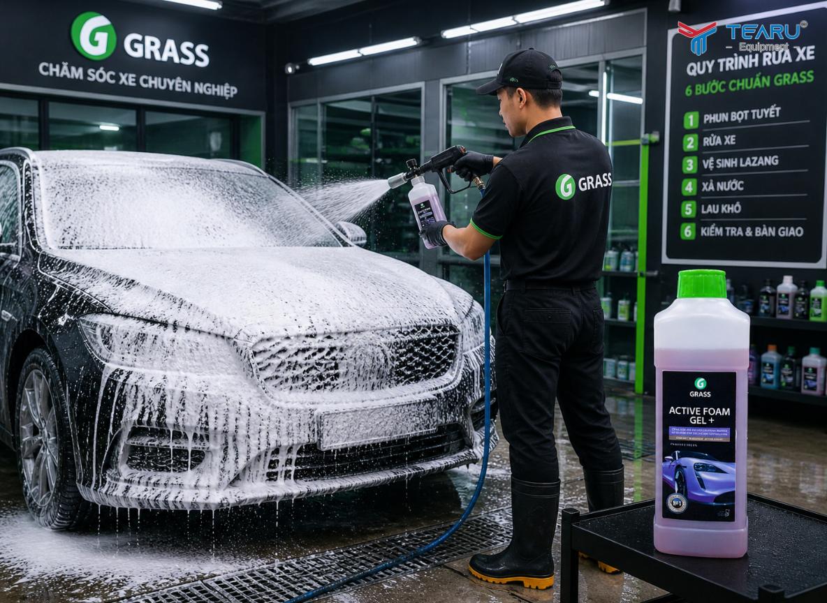 Dung dịch rửa xe không chạm Active Foam Gel+ là sản phẩm được nhập khẩu từ Nga được các tiệm rửa xe trên toàn quốc tin dùng
