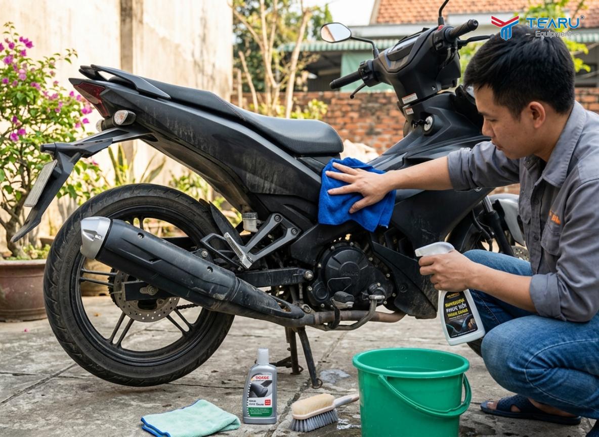 Mẹo Bảo Dưỡng Nhựa Nhám Trên Xe Máy Không Bị Phai Màu 3 Không nên dùng dầu nhớt để bảo dưỡng nhựa nhám