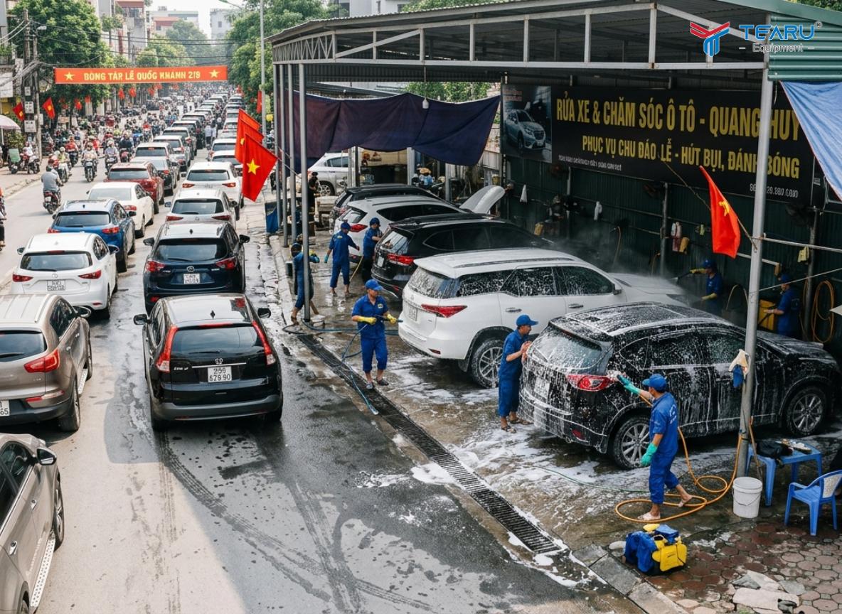 Rửa xe bọt tuyết giúp nâng tầm chuyên nghiệp cho tiệm rửa xe